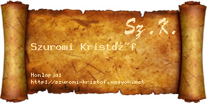 Szuromi Kristóf névjegykártya