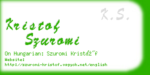 kristof szuromi business card